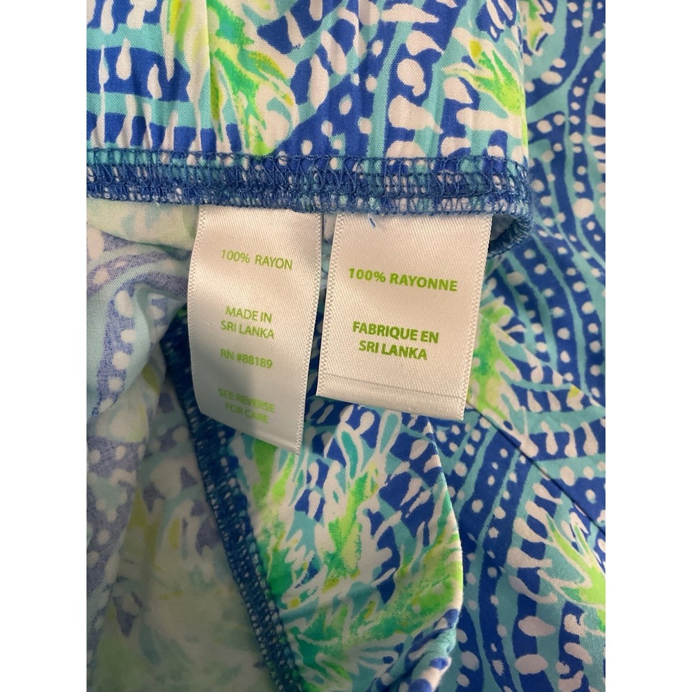 LILLY PULITZER Bal Harbour Palazzo Pant Bennet Blue Women's M Artsy Vacation - Picture 5 of 10